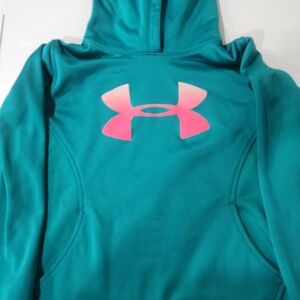 Under Armour Teal Hoodie with Pink Logo